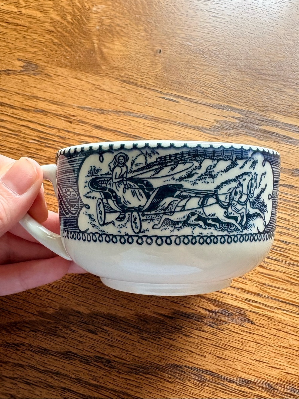 Vintage Currier & Ives Tea Cups - Set of 4 - Picture 9 of 13